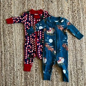 Hanna Andersson Christmas Zippered Onesies/Sleepers